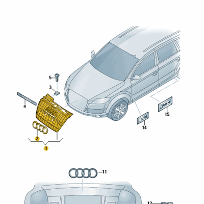 Kühlergrill grau Audi A4 8E0853651Q 1QP