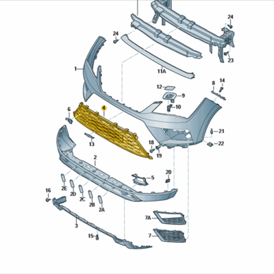 Gitter Grill schwarz-glänzend Seat Ateca 575853668C 041
