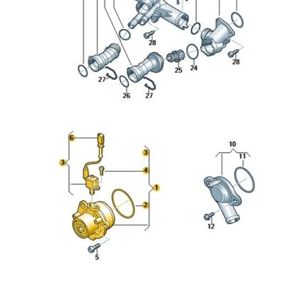 Kühlmittelpumpe Wasserpumpe mit Dichtring 04L121011N
