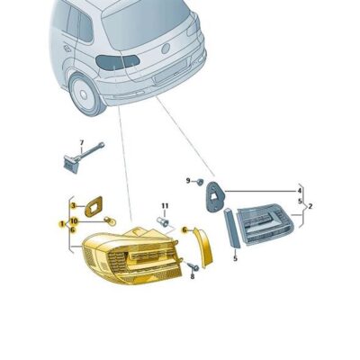 LED Schlussleuchte Rückleuchte Heckleuchte links VW Tiguan 5N0945207