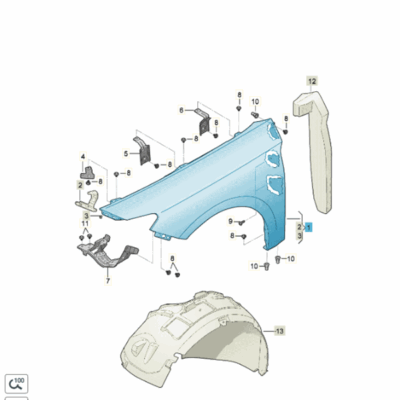 Kotflügel vorne rechts Seat Leon 5FA821022A