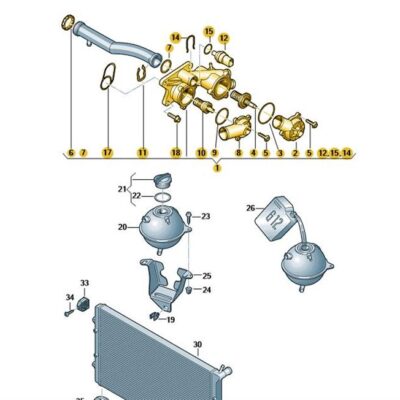 Kühlmittelregler Thermostat Seat Ibiza Skoda Fabia VW Polo 03C121111AE