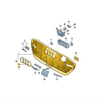 Kühlergrill schwarz-glänzend Audi Q8 e-tron 4KE853651 T94