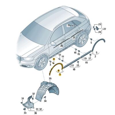 Radabdeckung links vorn Audi Q3 8U0853717A GRU