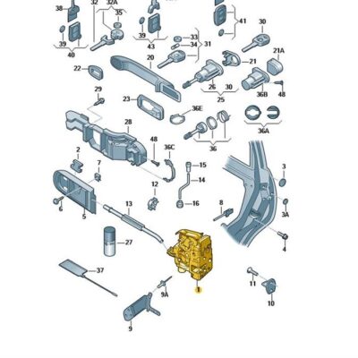 Türschloss rechts vorn Skoda Octavia Superb VW 3B1837016CA
