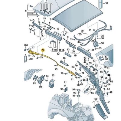 Dachholmverriegelung rechts VW EOS 1Q0871662