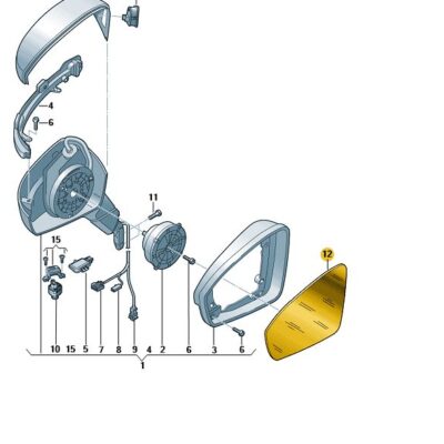 Spiegelglas Außenspiegel Glas VW Tiguan 5NA857521