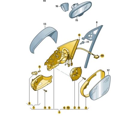 Außenspiegelgehäuse Außenspiegel links VW Golf Cabrio 5K7857507A 9B9