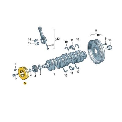Keilrippenriemenscheibe Schwingungsdämpfer VW Crafter 076105251C