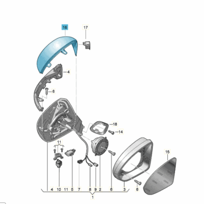 Spiegelkappe links grundiert VW Arteon Passat 3G0857537J GRU