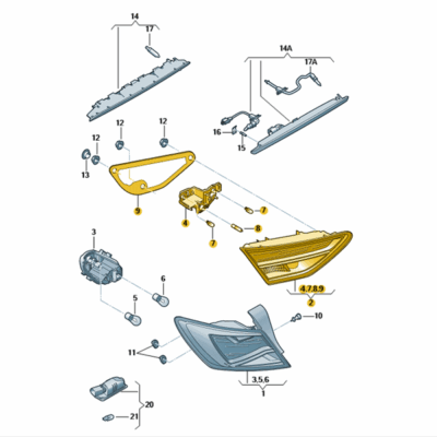 LED Schlussleuchte Rückleuchte Heckleuchte links Seat Leon 5F0945307N