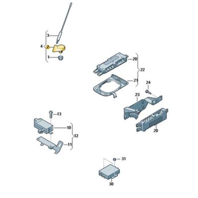 Dachantenne Antennenfuß VW Golf Passat Skoda Octavia 1J0035501B