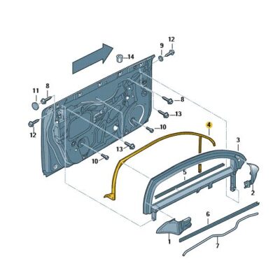 Fensterführung rechts Dichtung Audi A3 RS3 8P4837440B