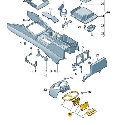 Getränkehalter oben anthrazit VW Amarok 2H0862531A 71N