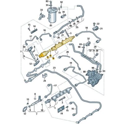 Kraftstoffverteiler Einspritzleiste rechts Audi A8 VW Touareg 057130090T