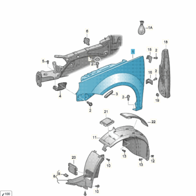 Kotflügel vorn links unlackiert VW EOS 1Q0821105B