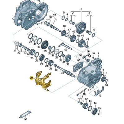 Schaltgabelgruppe mit Schaltschienen Audi Seat Skoda VW 02U311490H