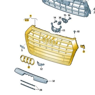 Kühlergrill Frontgrill kühlergrau Audi Q5 80A853651A MX3