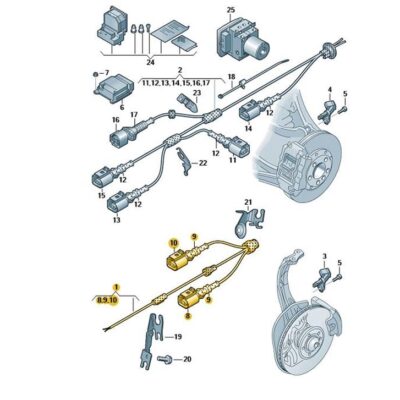 Leitungssatz Drehzahlfühler Bremsverschleiss Audi A6 A7 4G0972252C