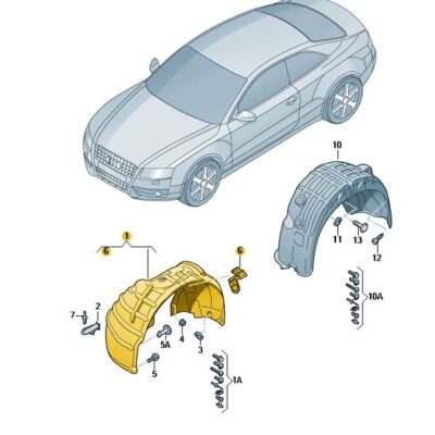 Radhausschale Innenkotflügel vorn rechts Audi RS4 8K0821172K