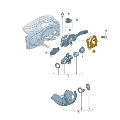Rückstellring mit Schleifring VW Beetle 5C0959653