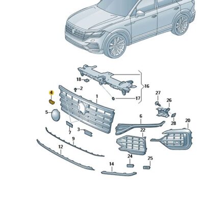 Schriftzug R-Line chromfarben/schwarz VW Touareg 760853948C BYY