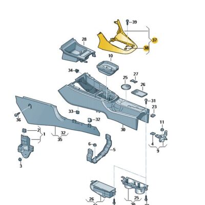 Abdeckung für Mittelkonsole vorn VW Golf 5K0863680B 81X