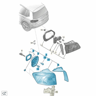 Schlussleuchte Rücklicht links VW Golf Sportvan 510945095AE