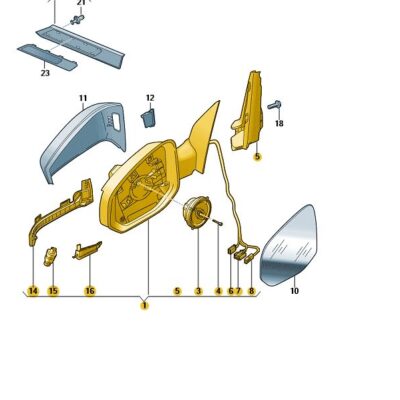 Außenspiegelgehäuse Außenspiegel rechts schwarz VW T7 7T0857408T 041
