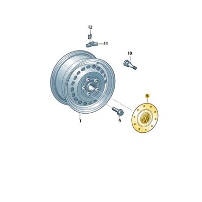 4x Nabendeckel Radkappen VW T5 T6 Amarok 7H0601151B RVB