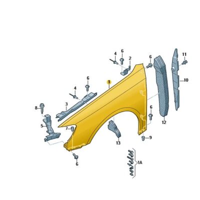 Kotflügel vorn rechts unlackiert Audi A3 8V5821106A