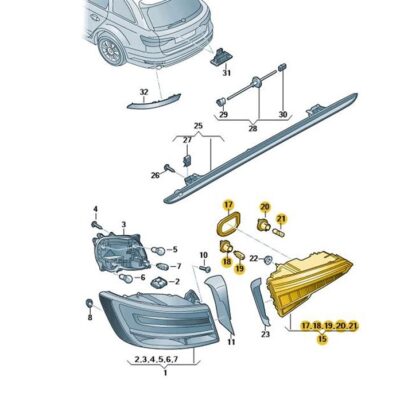 LED Schlussleuchte Rückleuchte links Audi A4 RS4 Avant 8W9945093D