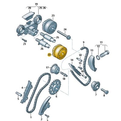 Nockenwellenversteller Audi Q7 Skoda Superb VW Passat 03H109087D