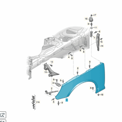 Kotflügel vorn links unlackiert Audi A4 8W0821105D