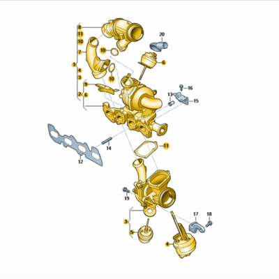 Abgaskrümmer mit Turbolader VW T6.1 03N145704L