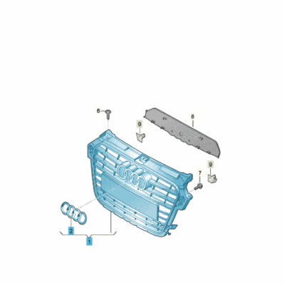 Kühlergrill Frontgrill schwarz-glänzend Audi A1 8XA853651B T94
