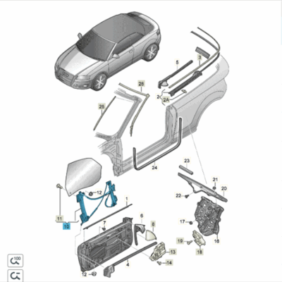 Fensterheber vorne rechts Audi A3 Cabriolet 8P7837462F