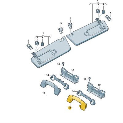 Dachhaltergriff hinten schwarz VW Tiguan 5NA857643D 82V