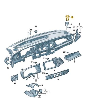 Ascher mit Gehäuse vorn VW Crafter T6 7E0857951A 4PK