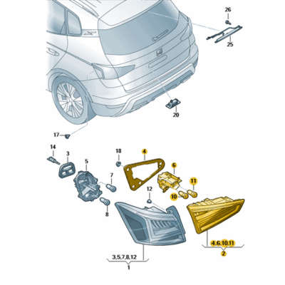 LED Schlussleuchte Rückleuchte Heckleuchte rechts Seat Arona 6F9945308D