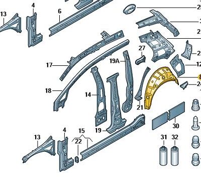 Radhausschale Innenkotflügel links aussen VW Golf 5G6809411