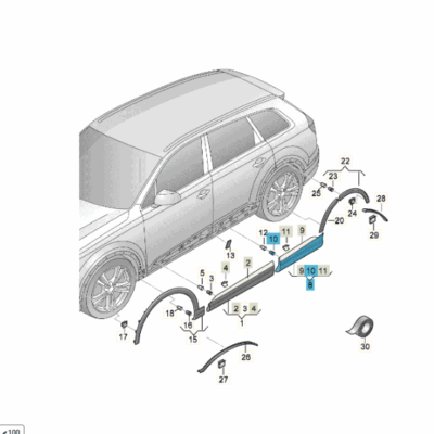 Abdeckung für Tür rechts hinten Audi Q7 4M0853970B GRU
