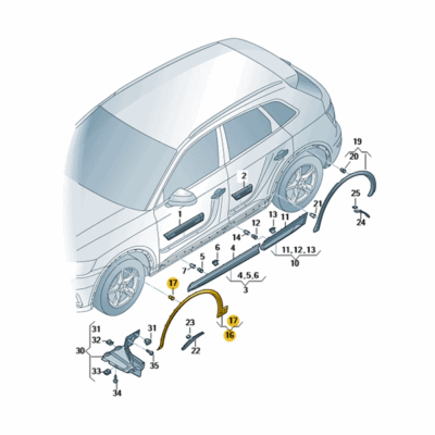 Radabdeckung links Audi Q5 80A853717E GRU
