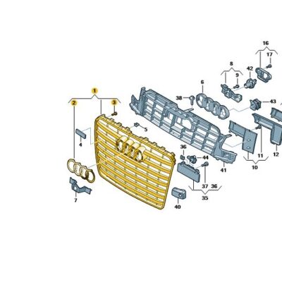 Kühlergrill Frontgrill schwarz-glänzend Audi A8 4H0853651ABT94