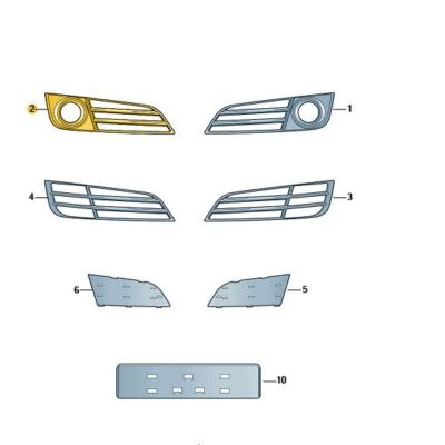 Gitter schwarz rechts Audi A8 4H0807680F 3FZ