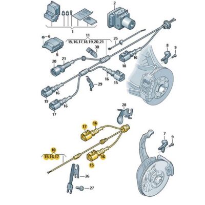Leitungssatz Kabelbaum ABS Sensor Audi A6 A7 4G0972251K
