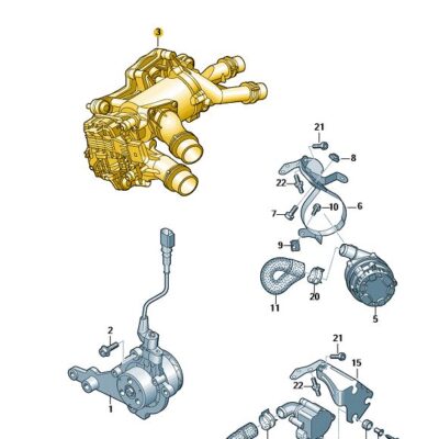 Kühlmittelregler Motorkühlung Audi Seat Skoda VW 05L121111J