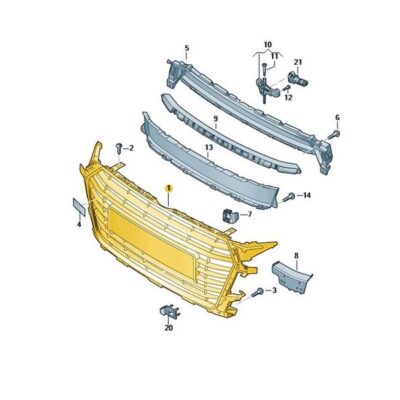 Kühlergrill Frontgrill platiniumgrau Audi TT 8S0853651A 1RR