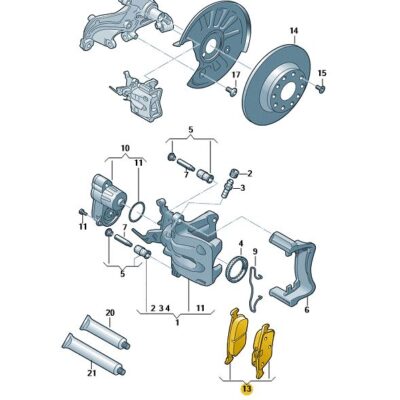 Bremsbeläge Bremsklötze hinten Kodiaq VW Passat Tiguan 3Q0698451J