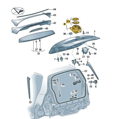 Betätigung Rückfahrkamera Kamera Heckklappe VW Golf 5G0827469F FOD